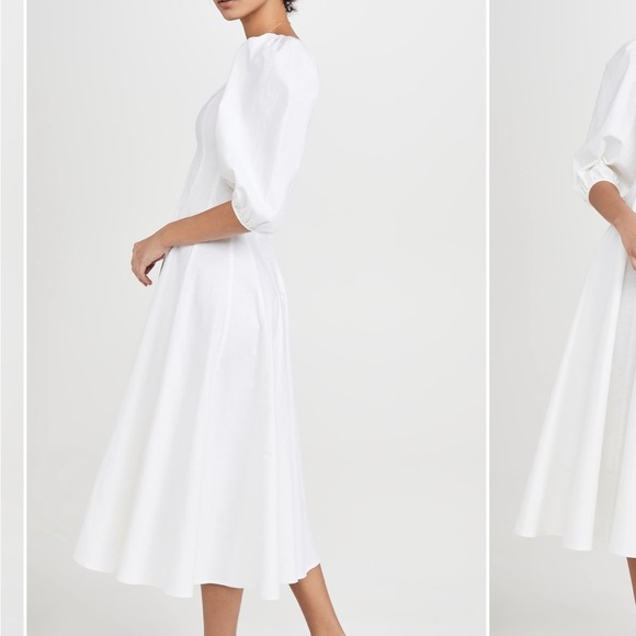 STAUD Swells stretch-cotton midi Dress white, size 14 - Picture 3 of 10